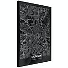 Artgeist Poster Affisch Dark Map of Munich [Poster] 20x30 A3-DRBPRP0908s_cr