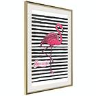 Artgeist Poster Affisch Black Stripes and Flamingo [Poster] 20x30 A3-DRBPRP0476s_zr_pp