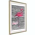 Artgeist Poster Affisch Black Stripes and Flamingo [Poster] 30x45 A3-DRBPRP0476m_zr_pp