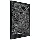 Artgeist Poster Affisch Dark Map of Brussels [Poster] 30x45 A3-DRBPRP0914m_cr