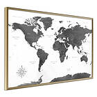 Artgeist Poster Affisch Monochrome Map [Poster] 45x30 A3-DRBPRP0112m_zr