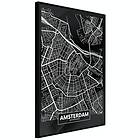 Artgeist Poster Affisch Dark Map of Amsterdam [Poster] 20x30 A3-DRBPRP0916s_cr