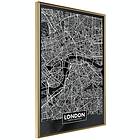 Artgeist Poster Affisch Dark Map of London [Poster] 30x45 A3-DRBPRP0913m_zr