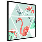 Artgeist Poster Affisch Geometric Flamingos Square [Poster] 20x20 A3-DRBPRP0014_cr