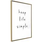 Artgeist Poster Affisch Keep Life Simple [Poster] 40x60 A3-DRBPRP1243l_zr