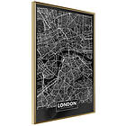 Artgeist Poster Affisch Dark Map of London [Poster] 20x30 A3-DRBPRP0913s_zr