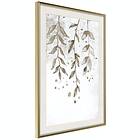 Artgeist Poster Affisch Hanging Twigs 40x60cm Guld Ram