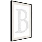 Artgeist Poster Affisch Letter B 40x60cm Svart Ram Med Passepartout