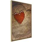 Artgeist Poster Affisch Message 30x45cm Guld Ram