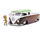 Jada Marvel Bil med Figur Groot & Volkswagen Kombi Pickup 1:24