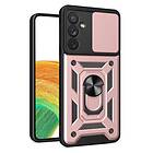 Ruhtel Galaxy Hybrid A14 Armor Camshield case Samsung cover pink 5G S23