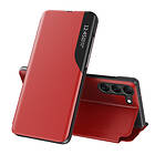 Samsung Eco Leather View Case for Galaxy S23 with a flip stand red