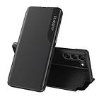 A-One Brand Eco Leather View Case for Samsung Galaxy S23+ with a flip stand black