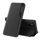 Ruhtel Eco Leather View Case for Samsung Galaxy A14 with a flip stand black 5G
