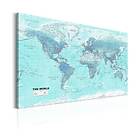 Arkiio Tavla World Map Sky Blue 120x80 A3-N6754-DK