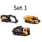 Majorette Volvo Construction 3 Delar Set 2, Hjullastare, Dumper, Cementblandare