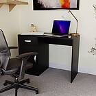 Vida Designs Hudson Datorskrivbord med låda och dörr, hemmakontor PC/laptopbord, spelstudie arbetsstation förvaring skåp möbler, svart