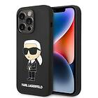 Karl Lagerfeld iPhone 14 Pro Magsafe Silicone Ikonik KLHMP14LSNIKBCK