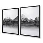 Art For The Home Tryck i ram set om 2 Akvarelllandskap