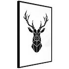 Artgeist Inramad PLAKAT Poster Geometric / Tavla Svart Stag