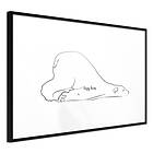 Artgeist Inramad Poster PLAKAT Resting / Tavla Polar 90x60 Bear Guld med passepartout