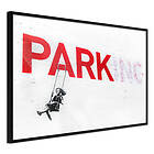 Artgeist PLAKAT Banksy: Park(ing) 60x40 Guld med passepartout