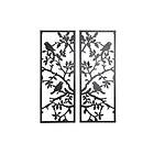 DKD Home Decor Väggdekoration (2 Delar) Metall Fåglar Shabby Chic (35 x 1,3 91 cm)