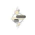 DKD Home Decor Väggdekoration Grå Gyllene Metall PVC Modern (130 x 5 x 80.6 cm)