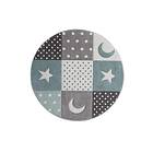 Arkiio Barnmatta Atlas Star Turkos Rund 120 Torsmo Matta 120x120 cm Stjärnmotiv 50553