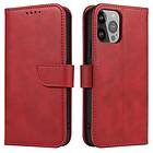 Plus iPhone Magnet 14 Case Elegant Plånboksfodral Röd