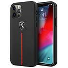 Ferrari iPhone 12 Pro Max Off Track Leather Nylon Stripe FEOMSHCP12LBK