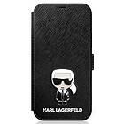 Karl Lagerfeld KLFLBKP12MIKMSBK iPhone 12/12 Pro book Saffiano Ikonik Metal