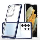 Samsung Genomskinligt A-One Brand 3-i-1 fodral för Galaxy 5G S21 Skal Ultra Clear 3in1 Blå Frame Gel Cover