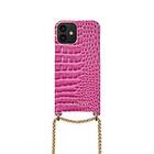 iDeal of Sweden Lilou Mobilhalsband Fuchsia Croco iPhone 12/12P