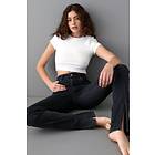 Gina Tricot Jeans Slim Front Seam 40 Grey Female VEVD|BOMULL|ELASTAN