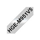 Brother HGe-M951V5 svart text - matt silvertejp 24mm x 8m 5-pack