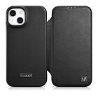 iCarer CE Premium Leather Folio Case iPhone 14 Plus Flip Magnetic MagSafe Black