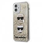 Karl Lagerfeld KLHCP12SKCGLGO iPhone 12 mini Liquid Glitter &Choupette