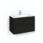 Macro Design Tvättställsskåp Crown Shape Med Glastvättställ Kom 80x45 Sv.Ek Sh G