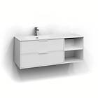 Svedbergs Tvättställsskåp Epos 120x45 Underdel Relief Vit 2+0L Öppen förvaring Intht 1512201V