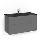 Macro Design Tvättställsskåp Crown Plain Med Glastvättställ Kom 100x45 Ant Pl MsG FSK100APSG