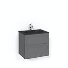 Macro Design Tvättställsskåp Crown Shape Med Glastvättställ Kom 60x45 Ant Sh MsG FSK60ASSG