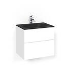 Macro Design Tvättställsskåp Crown Push Open Med Glastvättställ Kom 60x45 Vit Psh MsG FSK60VPPSG
