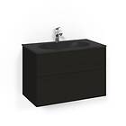 Macro Design Tvättställsskåp Crown Plain Med Glastvättställ Kom 80x45 Sv.Ek Pl MsG FSK80SPSG