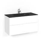 Macro Design Tvättställsskåp Crown Plain Med Glastvättställ Kom 100x45 Vit Pl Ms