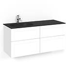 Macro Design Tvättställsskåp Crown Frame Med Glastvättställ Kom 120x45D Vit Fr SGV FSK120VFSGVH