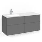 Macro Design Tvättställsskåp Crown Push Open Med Glastvättställ Kom 120x45D Ant Psh VGV FSK120APOVGVH