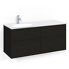 Macro Design Tvättställsskåp Crown Plain Med Glastvättställ Kom 120x45D Sv.Ek Pl VGV FSK120SPVGVH