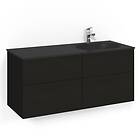 Macro Design Tvättställsskåp Crown Plain Med Glastvättställ Kom 120x45D Sv.Ek Pl SGH FSK120SPSGHH