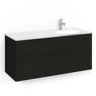 Macro Design Tvättställsskåp Crown Frame Med Glastvättställ Kom 120x45D Sv.Ek Fr VGH FSK120SFVGHH